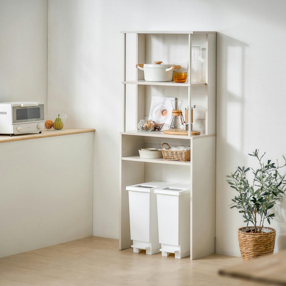 アイリスオーヤマ ゴミ箱上ラック GUR-595H ホワイト キッチン