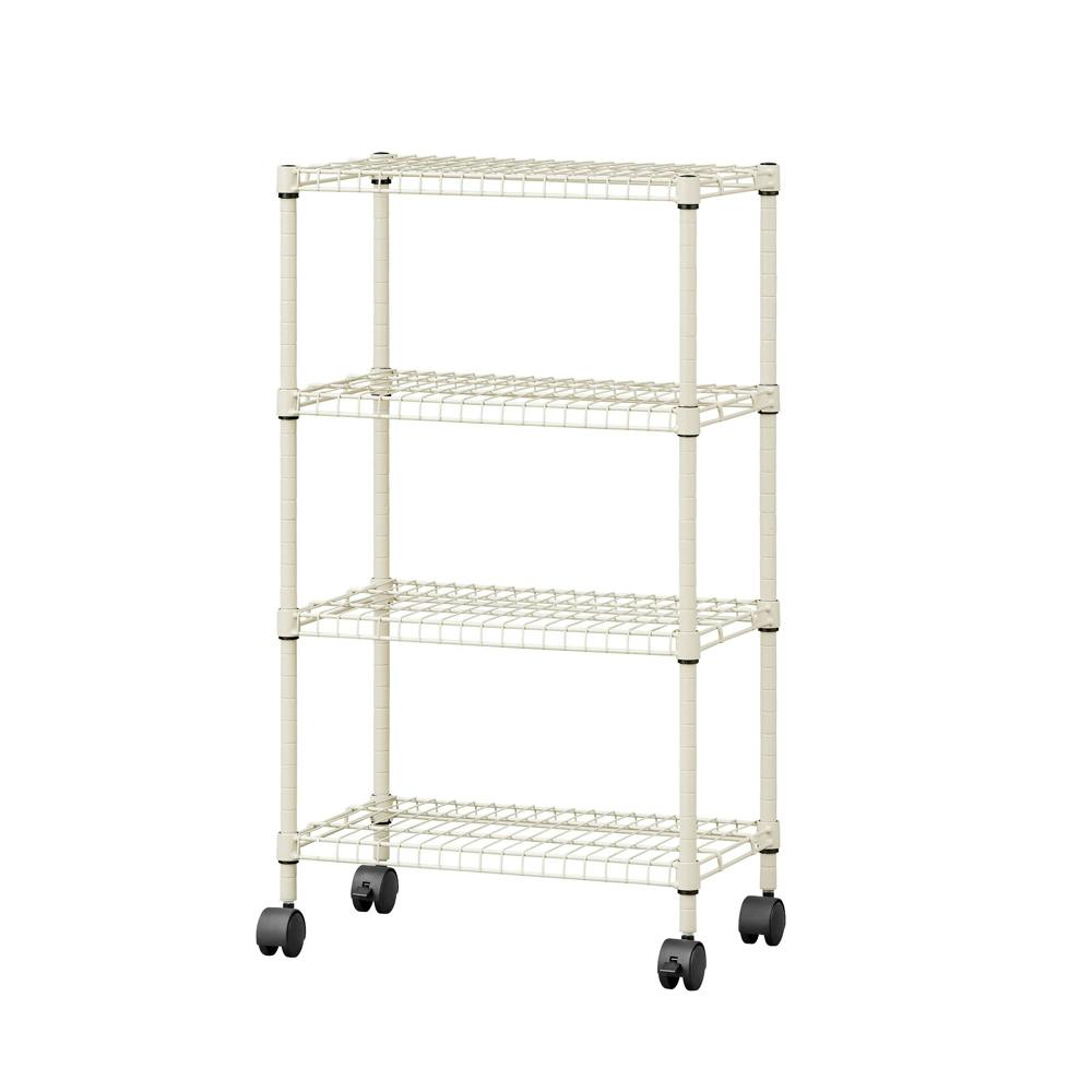 アイリスオーヤマ カラースチールシェルフ 4段キャスタータイプ SEC-895C ベージュ リビング 整理収納 収納 キッチン ガレージ メタルラック スチールラック 4967576706872【別送品】