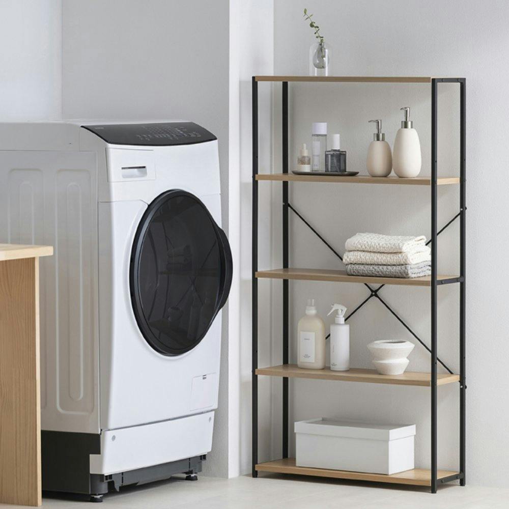 アイリスオーヤマ スリムラック HSR-625 ナチュラル/ブラック 収納