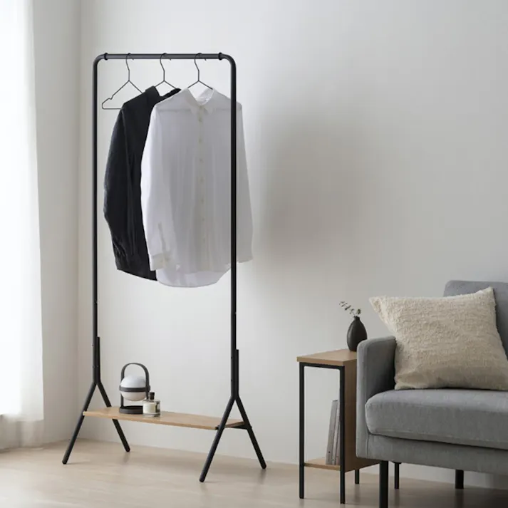 アイリスオーヤマ ハンガーラック HPI-640 ナチュラル/ブラック 収納 整理整頓 ハンガーラック 4967576731690【別送品】