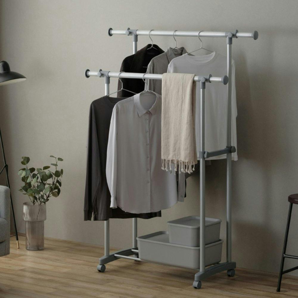 アイリスオーヤマ パイプハンガー PI-E280S グレー 収納 整理整頓