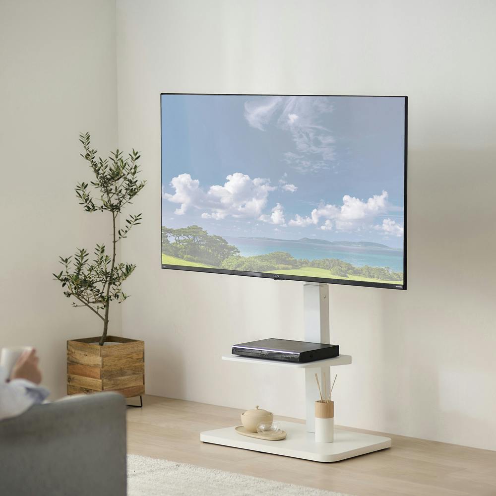 アイリスオーヤマ スタンドテレビ台 UTS-640R ホワイト 家具