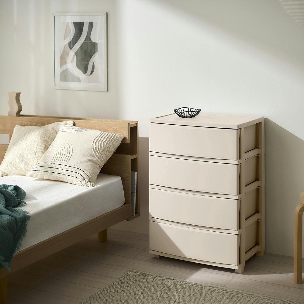 アイリスオーヤマ ワイドチェスト CLN-544 ピンクベージュ リビング