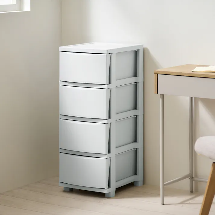 アイリスオーヤマ スリムチェスト CLN-324 ブルーグレー リビング 衣類 収納 クローゼット 押入れ ワイド多段式収納 4967576738927【別送品】