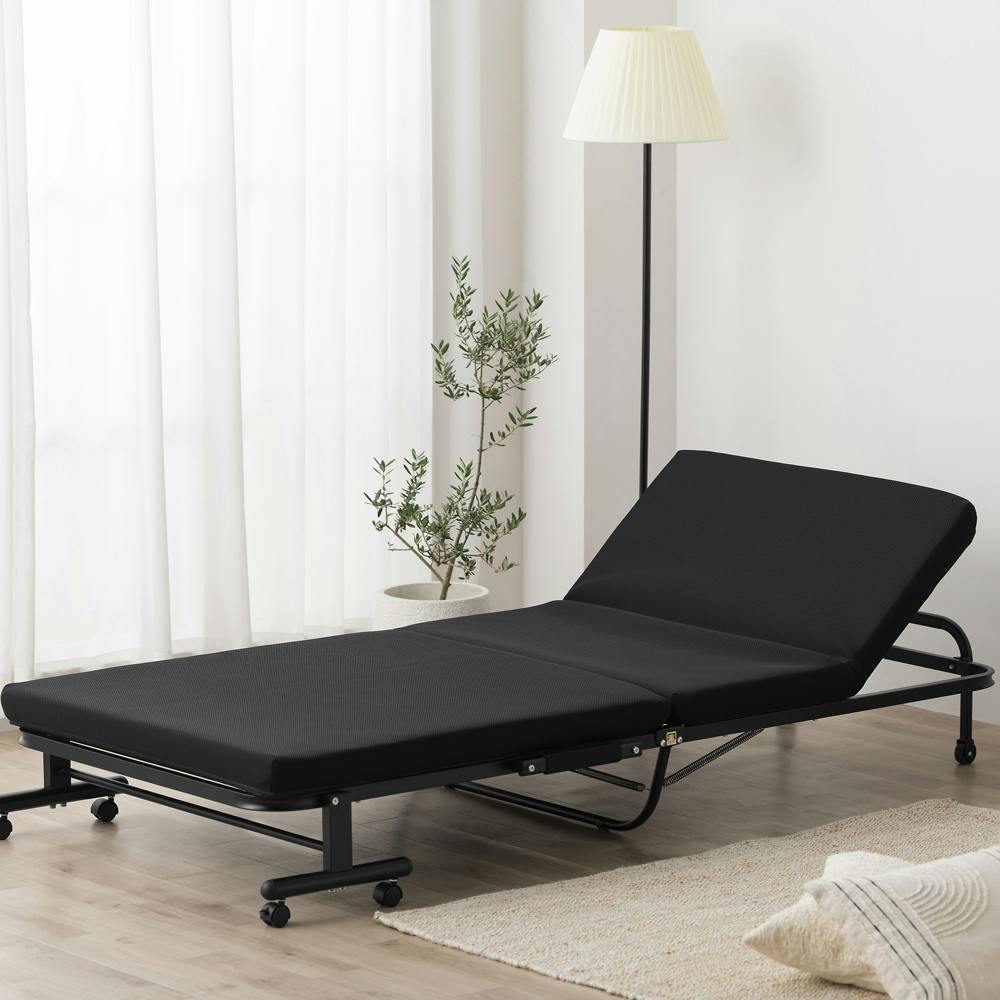 アイリスオーヤマ 折りたたみベッド OTB-KRR ブラック 寝室 睡眠