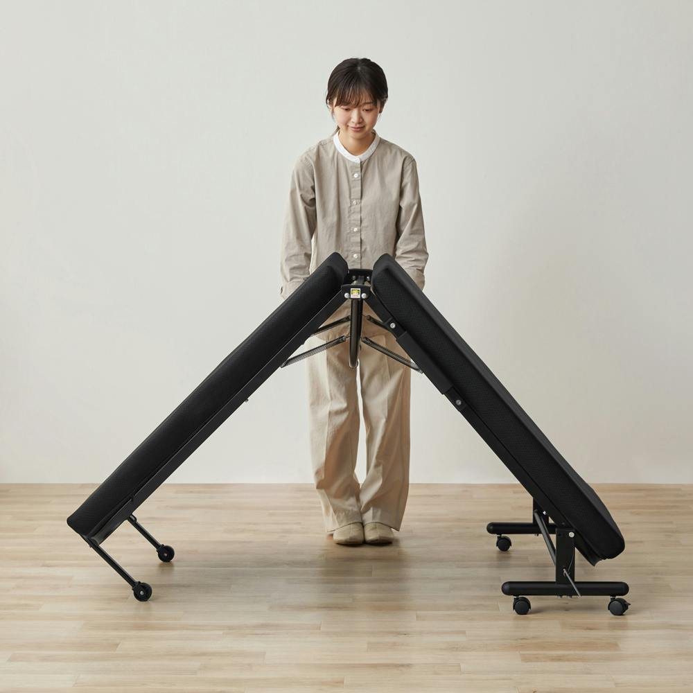 アイリスオーヤマ 折りたたみベッド OTB-KRR ブラック 寝室 睡眠