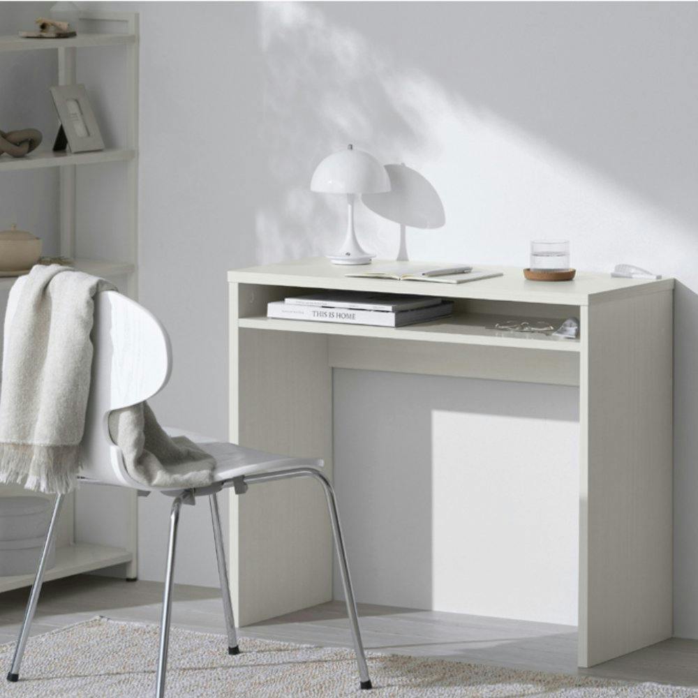 アイリスオーヤマ ウッドデスク WDK-800 ホワイト 収納 整理整頓