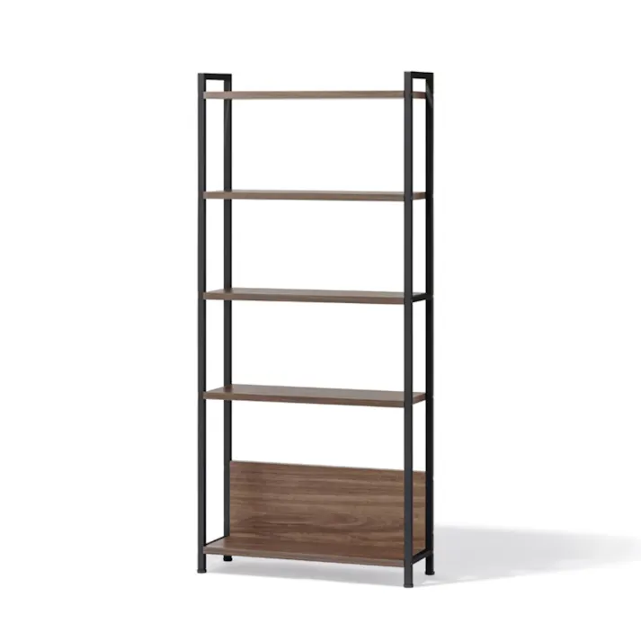 アイリスオーヤマ ウッドスリムラック WSR-523 ウォールナット/ブラック 収納 整理整頓 ラック 4967576743266【別送品】