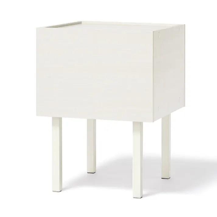 アイリスオーヤマ ウッドサイドテーブル WST-300 ホワイト 収納 整理整頓 テーブル 4967576743310【別送品】