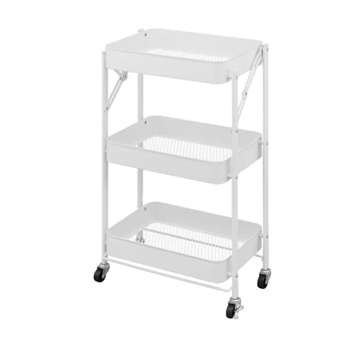 アイリスオーヤマ 組立簡単スチールワゴン KKSW-3 ホワイト キッチン 収納 整理整頓 隙間収納 4967576743358【別送品】