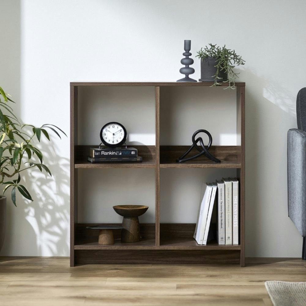 アイリスオーヤマ ウッドオープンシェルフ WOS-4 ウォールナット 収納