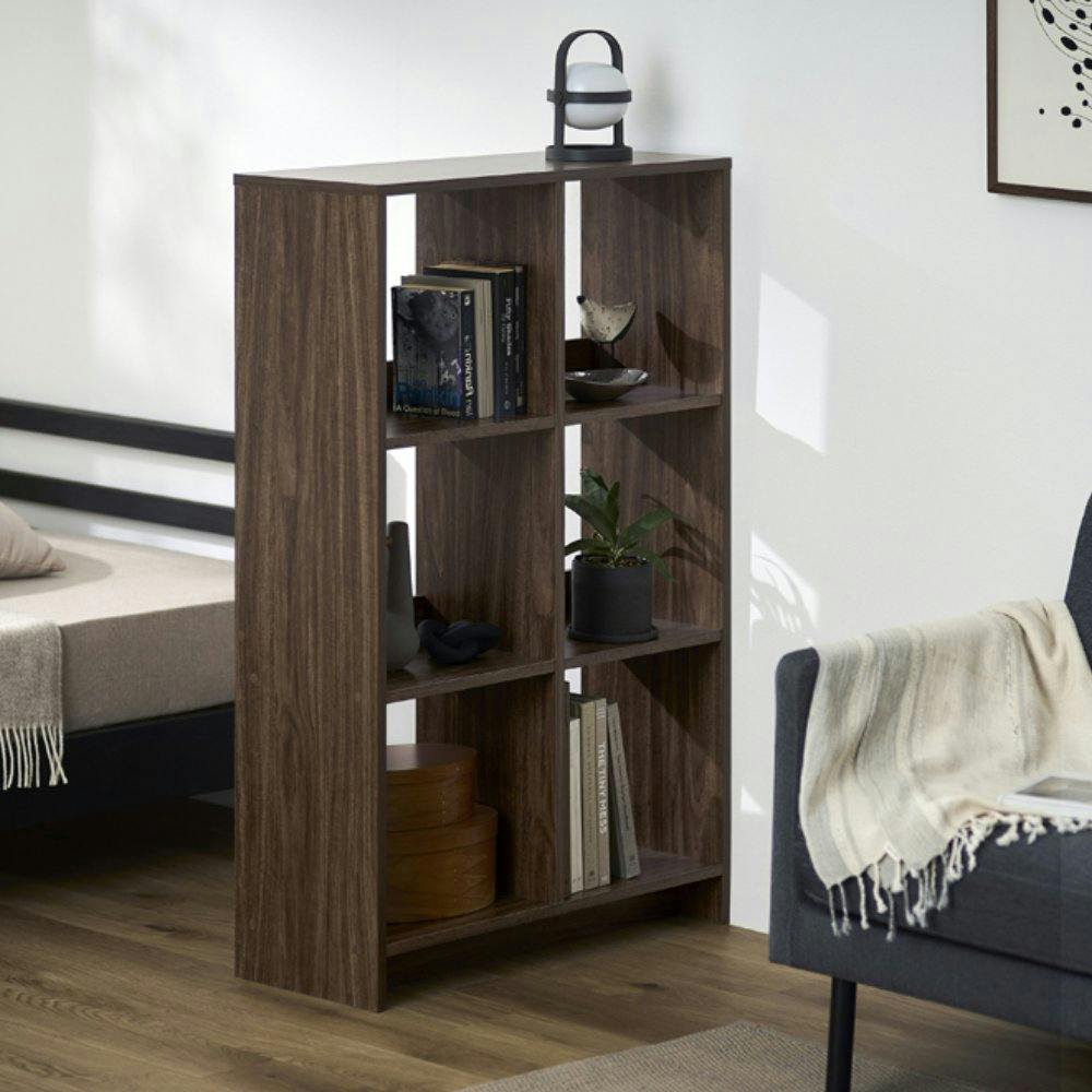 アイリスオーヤマ ウッドオープンシェルフ WOS-6 ウォールナット 収納