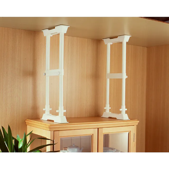 アイリスオーヤマ 家具転倒防止伸縮棒 M ホワイト 300×70×450~700mm SP-45W 防災 固定【別送品】