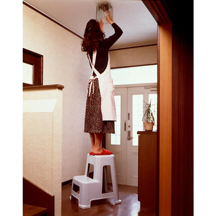 アイリスオーヤマ 2段踏み台 ライトグレー 455×525×565mm NF-560 屋外屋内兼用 玄関 持ち運び【別送品】