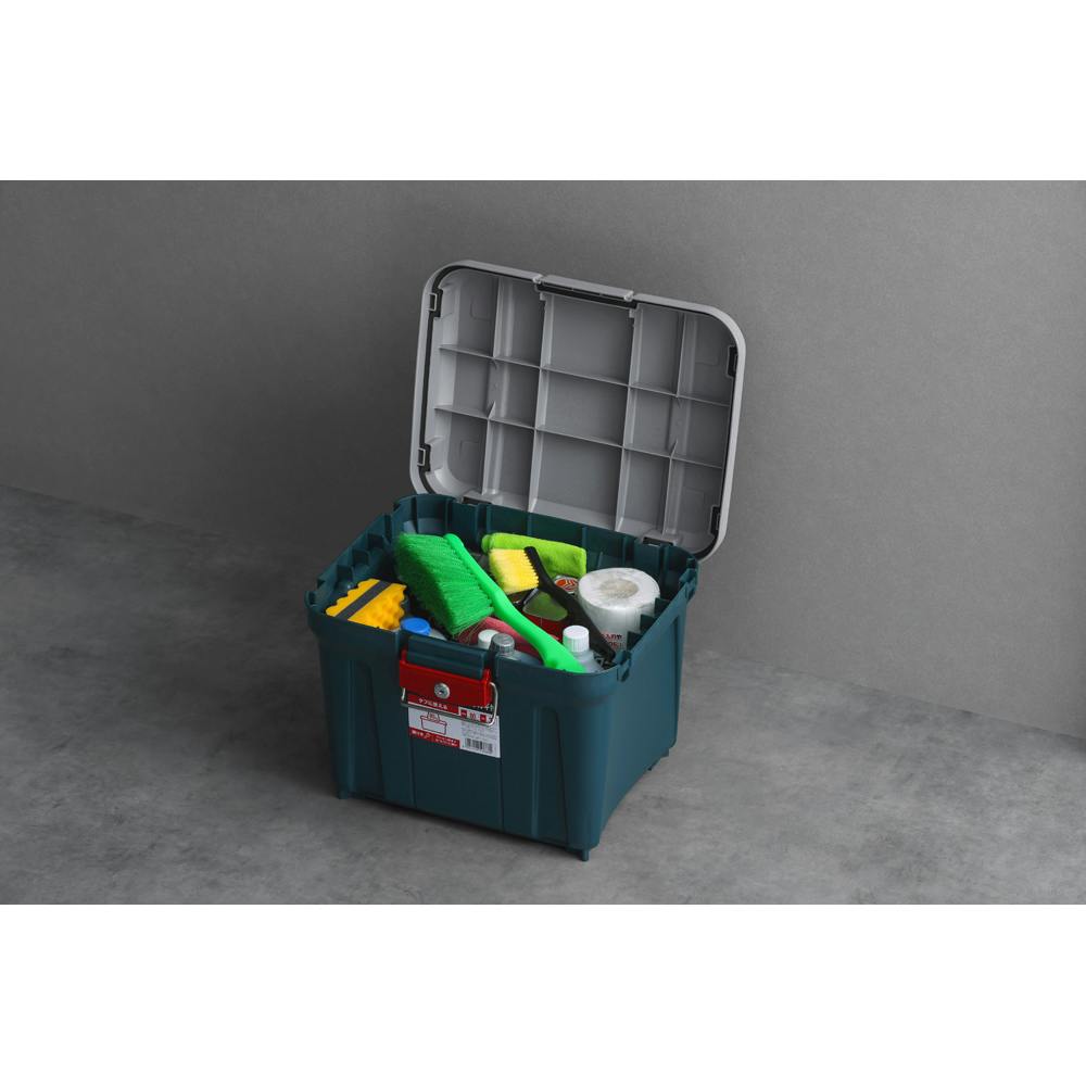 アイリスオーヤマ 収納ボックス 密閉RVBOX460カギ付き グレー/ダーク