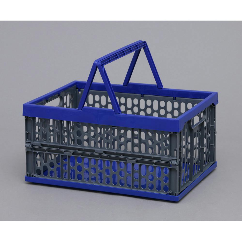 アイリスオーヤマ 取手付折りたたみコンテナ ブルー/グレー 47.5×34.5×24.2cm TOC-32L コンテナボックス