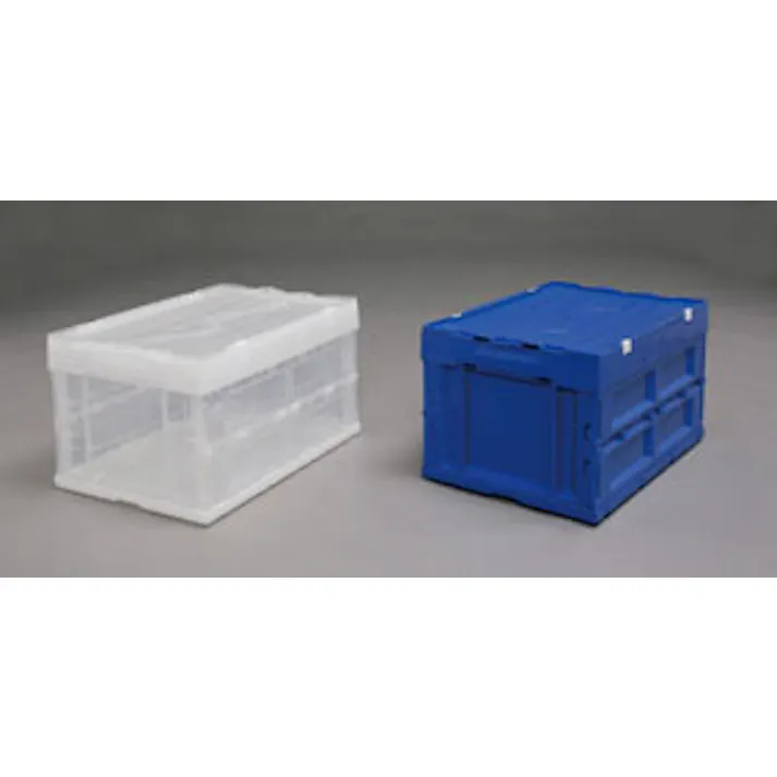 アイリスオーヤマ ハード折りたたみコンテナフタ一体型 クリア 530×365×290mm HDOH-40L コンテナ 収納【別送品】