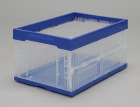 アイリスオーヤマ ハード折りたたみコンテナ ブルー/クリア 53×36.5×27cm HDOC-40L コンテナボックス
