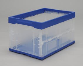 アイリスオーヤマ ハード折りたたみコンテナ ブルー/クリア 53×36.5×32cm HDOC-50L コンテナボックス