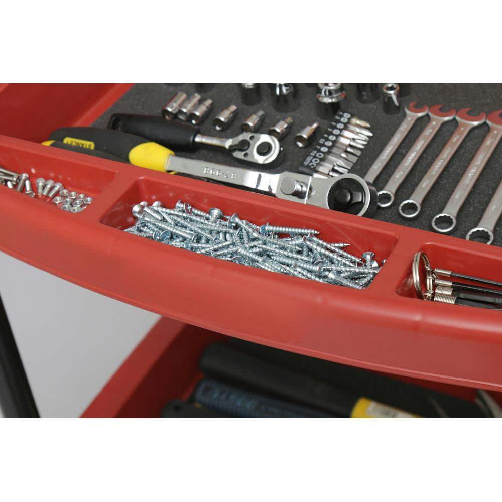 アイリスオーヤマ ハードツールワゴン ハンドル付 レッド 650×410