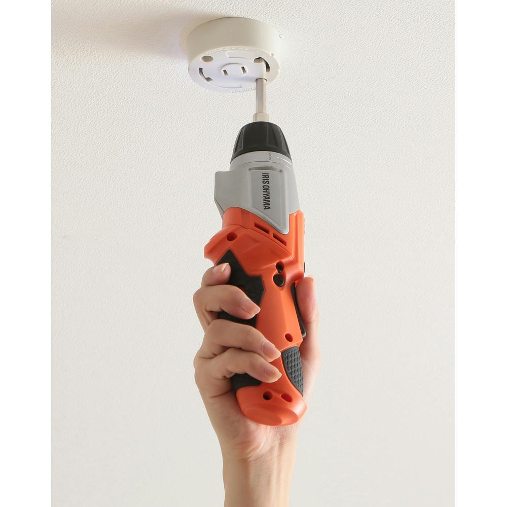 アイリスオーヤマ 充電式 電動ドライバー オレンジ 170×50×140mm JCD