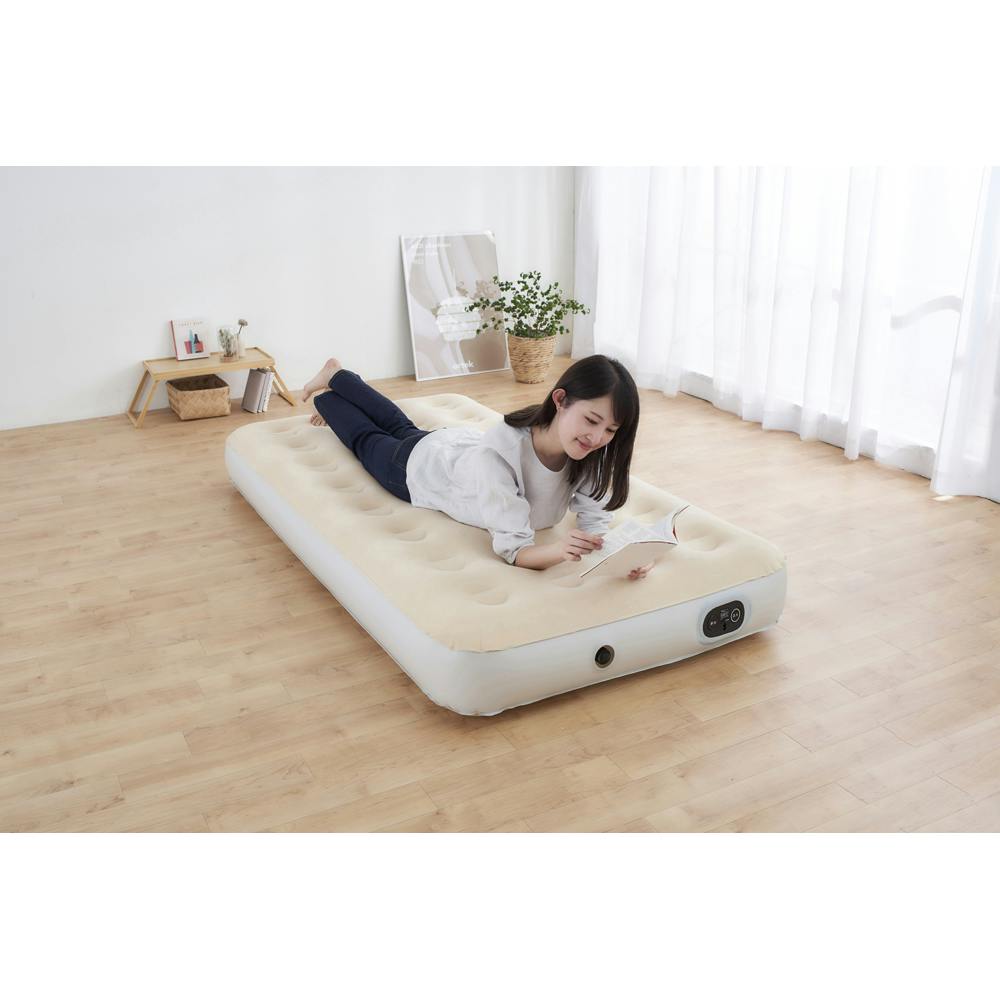 アイリスオーヤマ 電動エアーベッド シングル アイボリー 99×190×25cm