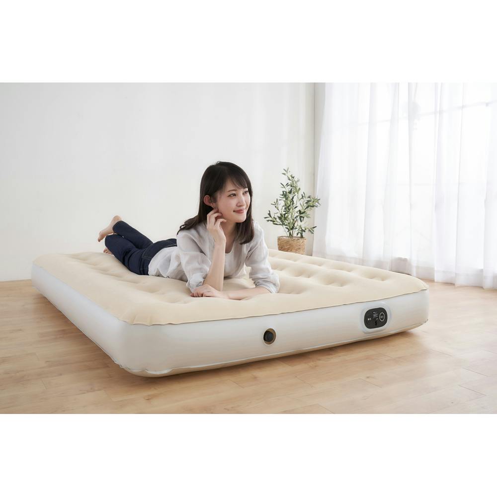 アイリスオーヤマ 電動エアーベッド ダブル アイボリー 1400×1900