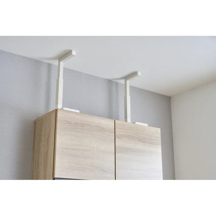 アイリスオーヤマ 家具転倒防止耐震バー S ホワイト 120×215×300~400mm KTTB-S 防災グッズ 突っ張り棒 家具固定【別送品】