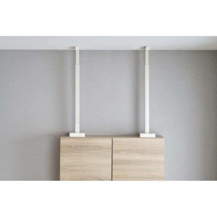 アイリスオーヤマ 家具転倒防止耐震バー L ホワイト 120×215×600~1000mm KTTB-L 防災グッズ 突っ張り棒 家具固定【別送品】