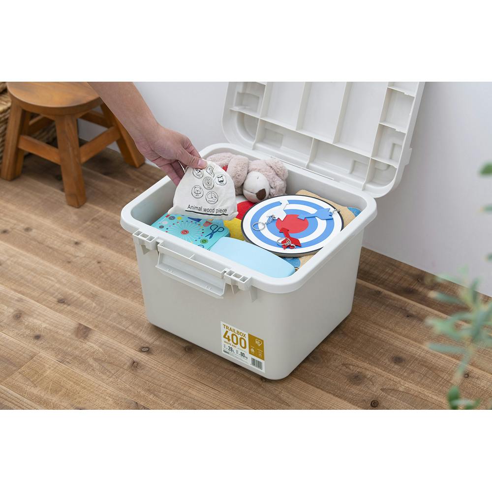 アイリスオーヤマ 収納ボックス TRAILBOX 400 ホワイトアッシュ 424