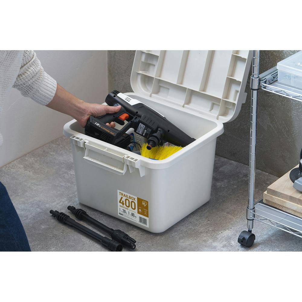 アイリスオーヤマ 収納ボックス TRAILBOX 400 ホワイトアッシュ 424