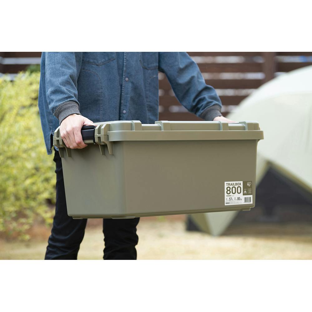 アイリスオーヤマ 収納ボックス TRAILBOX 800 カーキ 788×376×328mm