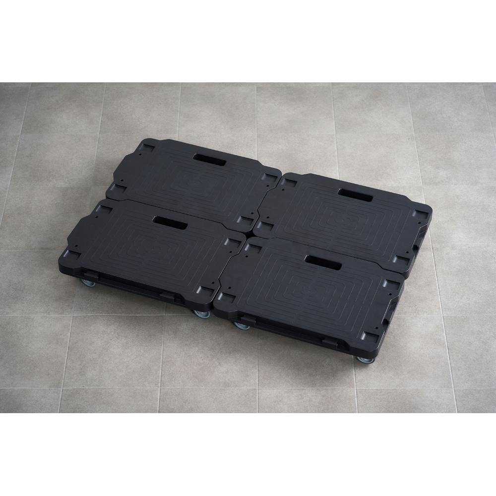 アイリスオーヤマ 連結ミニ平台車 5台セット ブラック 421×281×87mm