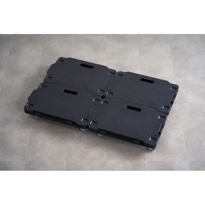 アイリスオーヤマ 連結ミニ平台車 5台セット ブラック 421×281×87mm RMH-5 連結できる キャスター付き 収納【別送品】