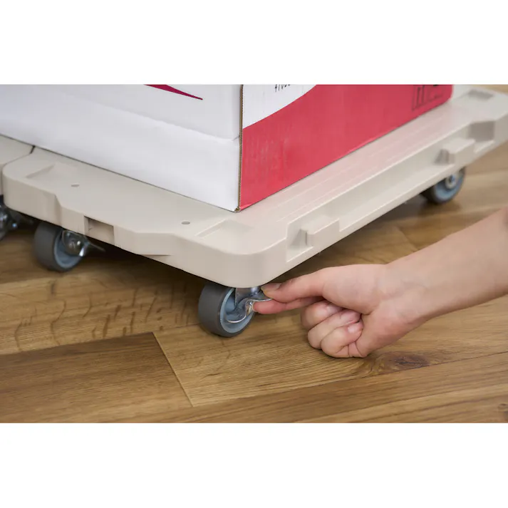 アイリスオーヤマ 連結ミニ平台車 ベージュ 421×281×87mm RMH-421 連結できる キャスター付き 収納【別送品】