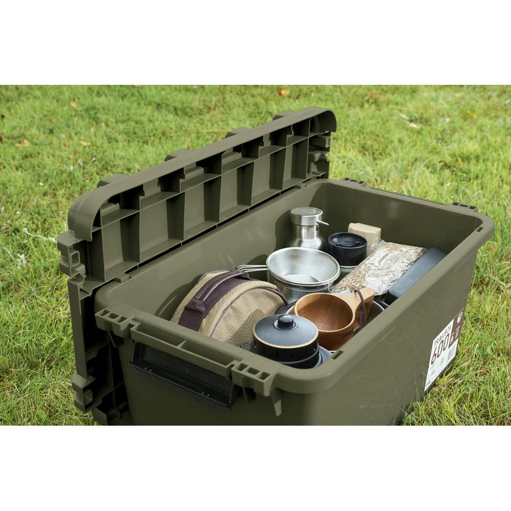 アイリスオーヤマ 収納ボックス TRAILBOX 600 カーキ 637×372×328mm