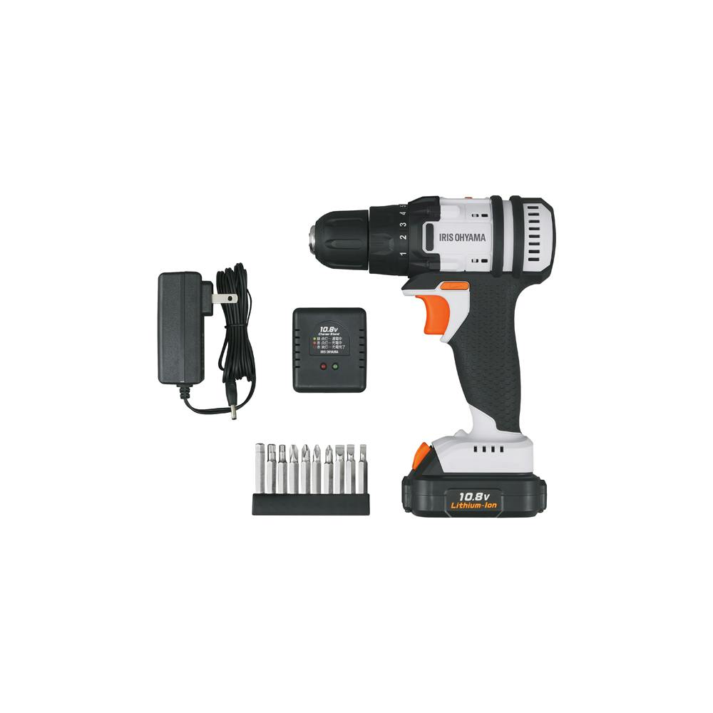 アイリスオーヤマ 充電式 ドライバドリル ホワイト 172×65×217mm JCDBL35 電動工具 組み立てしやすい DIY【別送品】