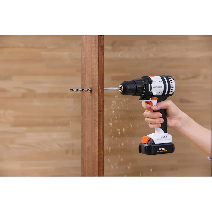アイリスオーヤマ 充電式 ドライバドリル ホワイト 172×65×217mm JCDBL35 電動工具 組み立てしやすい DIY 4967576680219【別送品】
