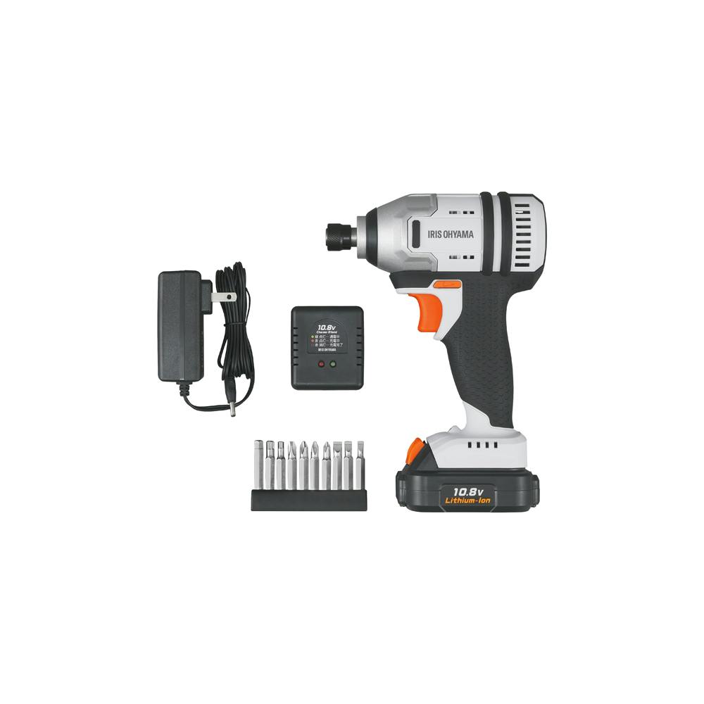 アイリスオーヤマ 充電式インパクトドライバ ホワイト 15×6.5×21.8cm JIDBL130 電動ドライバー・ドリル