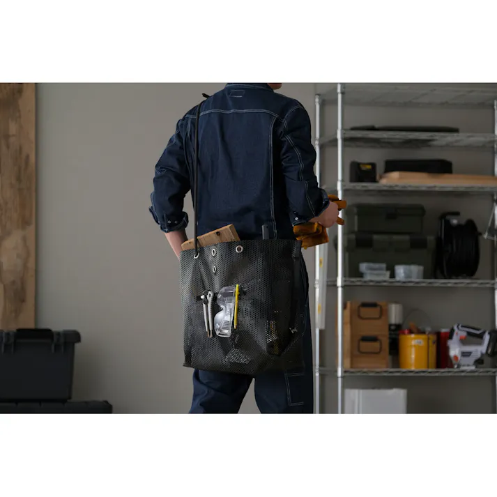 アイリスオーヤマ メッシュツールバッグ ブラック 600×470mm TLB-M6047 ツール ボックス 工具箱 収納【別送品】