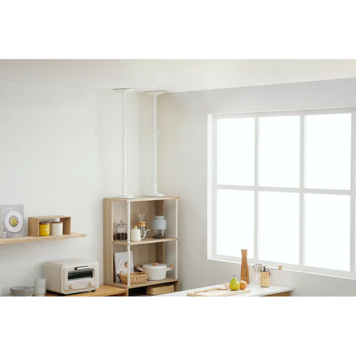 アイリスオーヤマ 家具転倒防止伸縮棒 Lサイズ ホワイト 215×78×600~1000mm KTB-60R 防災グッズ 突っ張り棒 家具固定【別送品】