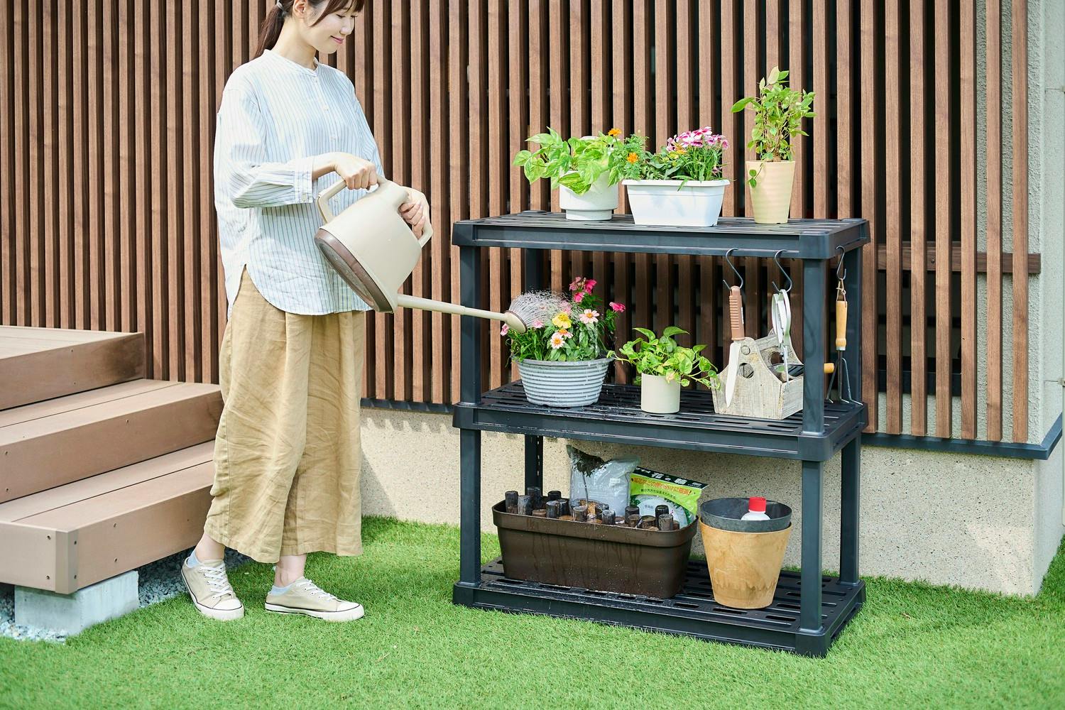 アイリスオーヤマ プラスチックラック ブラック 914×450×963mm PLR