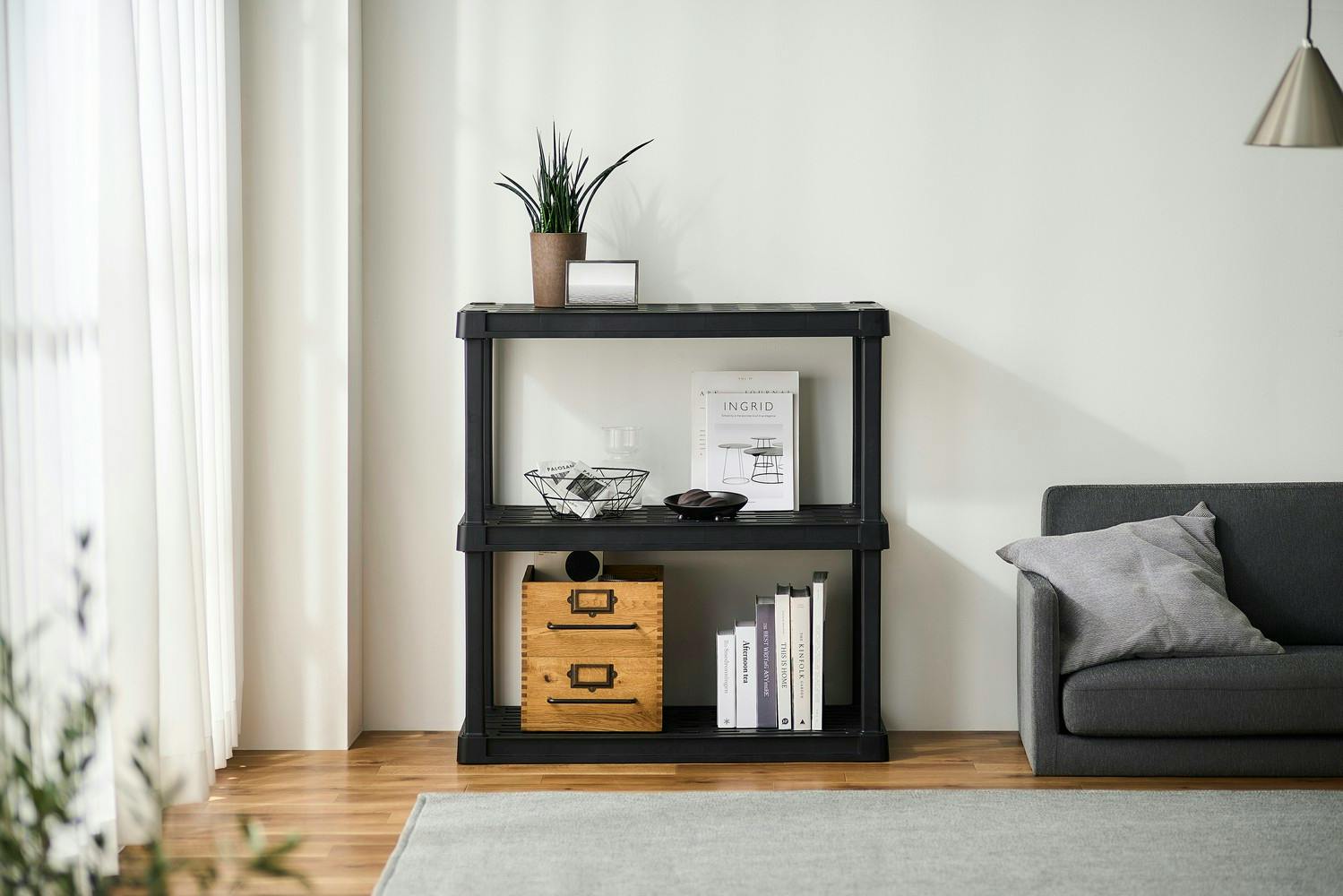 アイリスオーヤマ プラスチックラック ブラック 914×450×963mm PLR