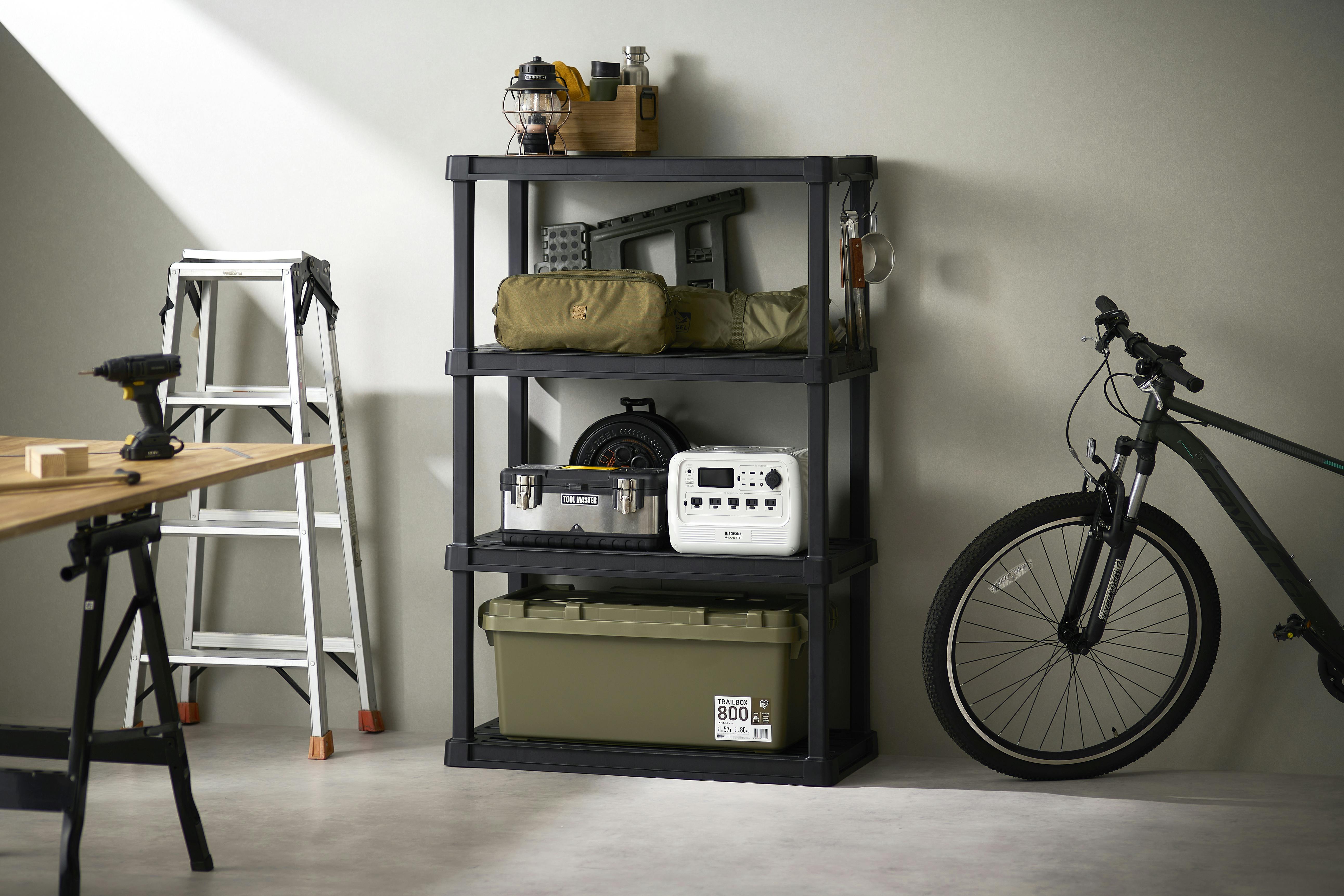 アイリスオーヤマ プラスチックラック ブラック 914×450×1413mm PLR