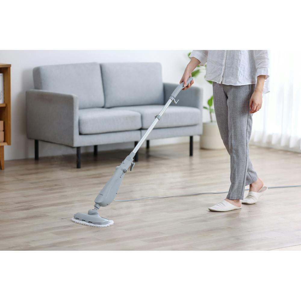 アイリスオーヤマ スチームモップ グレー 270×140×1180mm STM-240 軽量