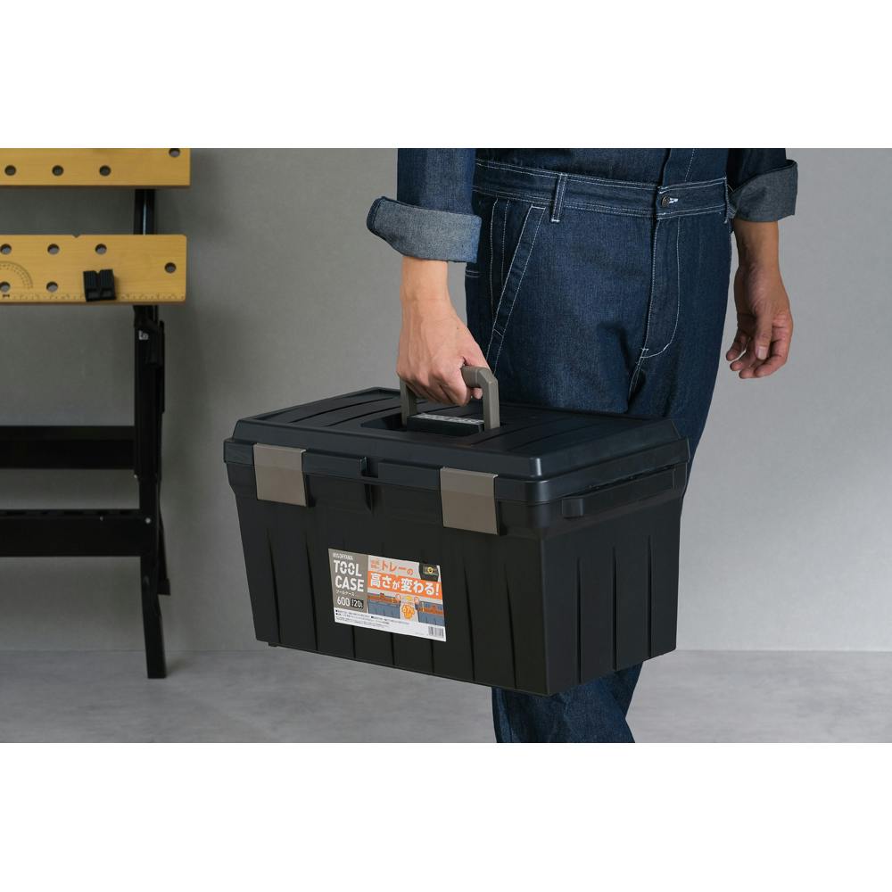 アイリスオーヤマ ツールケース ブラック/サンド ベージュ 560×290