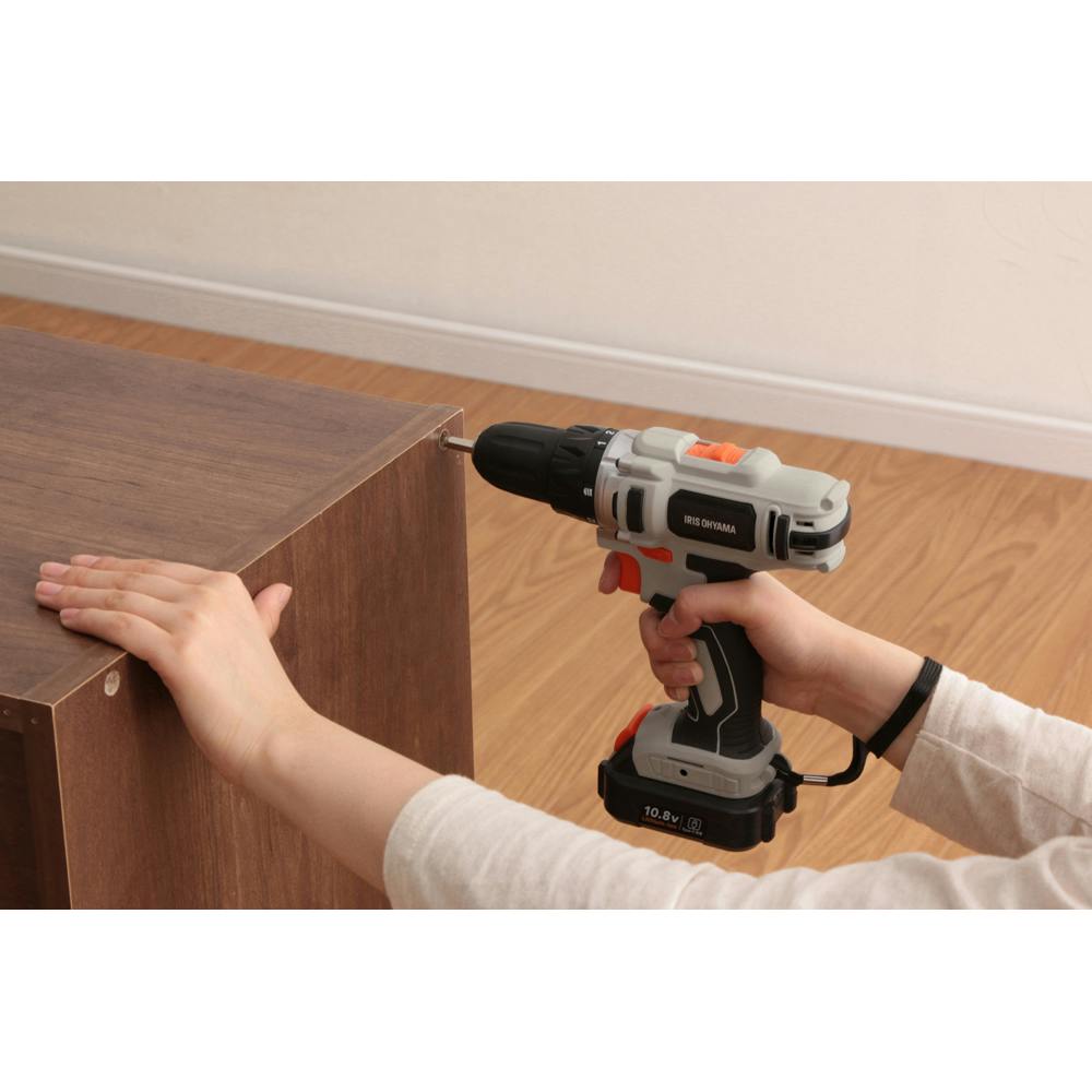 アイリスオーヤマ 充電式 ドライバドリル 10.8V サンドベージュ
