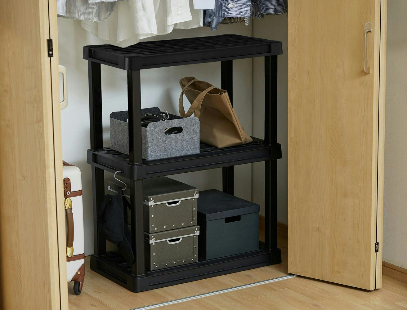 アイリスオーヤマ プラスチックラック ブラック 720×400×963mm PLR