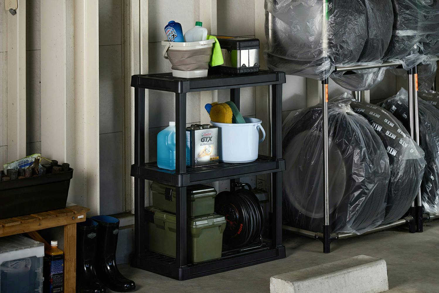 アイリスオーヤマ プラスチックラック ブラック 720×400×963mm PLR