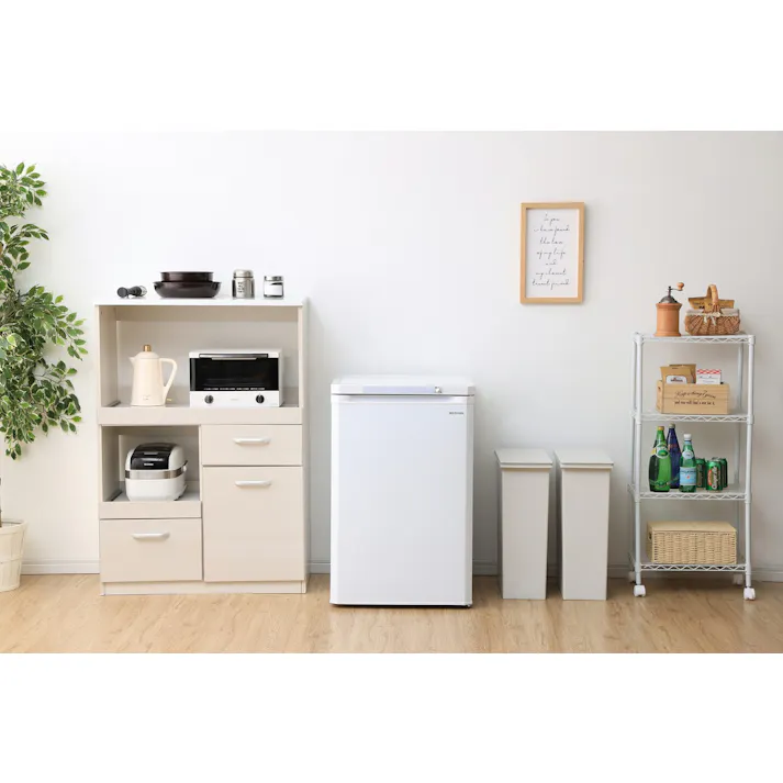 アイリスオーヤマ 前開き冷凍庫 85L ホワイト 冷凍食品 ノンフロン セカンド冷凍庫 IUSD-9B-W【別送品】